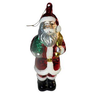 Vintage Blown Glass Santa Christmas Tree Ornament 9' Tall